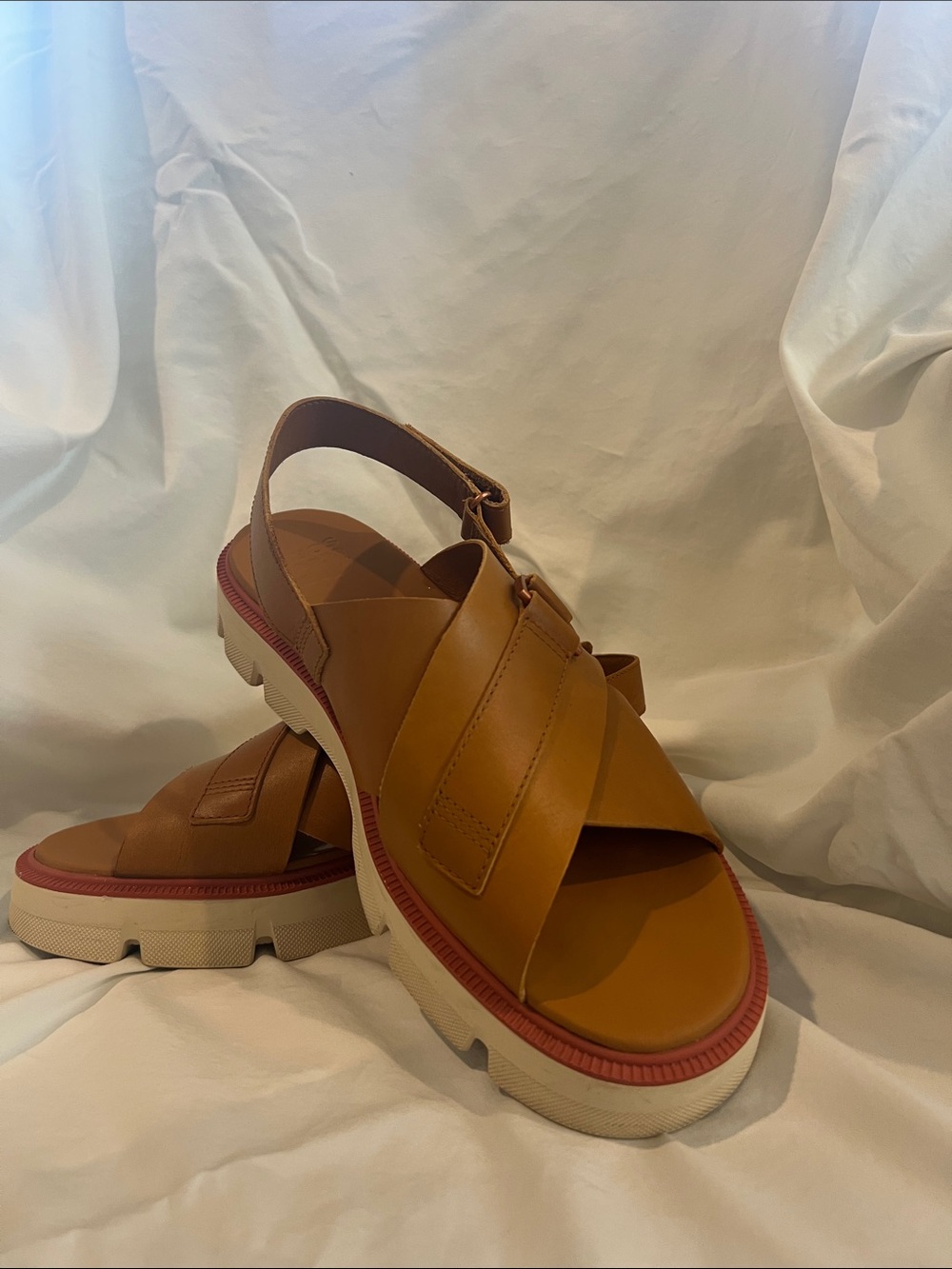 Sorel Light Brown Platform Sandals